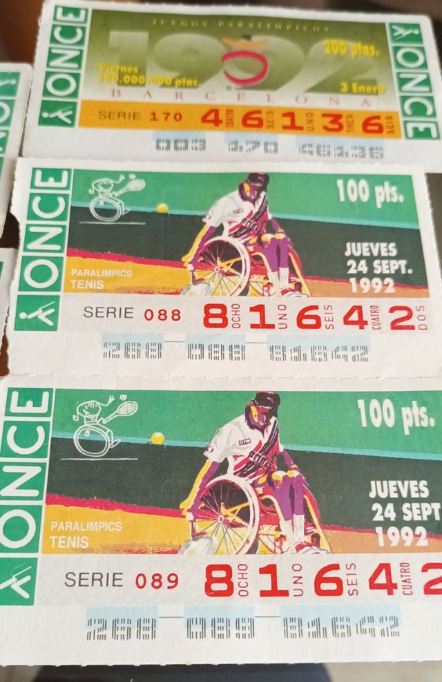 5 Cupones ONCE Juegos Paralímpicos Barcelona 92
