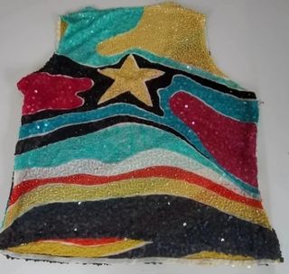 Top paillettes multicolor tg S