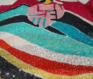 Top paillettes multicolor tg S