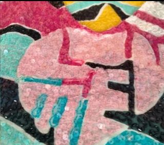 Top paillettes multicolor tg S