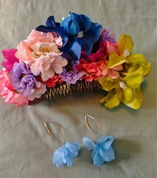 Traje Flamenca celeste 