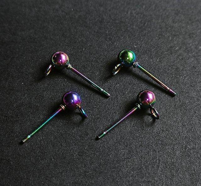 Pendientes cristales tipo Swarovski azul-rosa cort