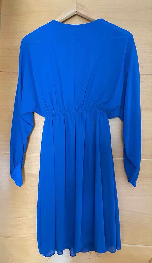 Vestido corto gasa cremallera escote T40/42