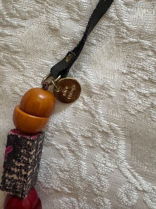 Collar Nice Things madera tela y piel