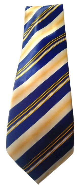 Corbata Xiongdi a Rayas Azul Marino y Oro