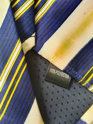 Corbata Xiongdi a Rayas Azul Marino y Oro