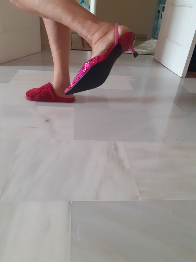 Zapato tacón rosa brillante Tacon 8 cm