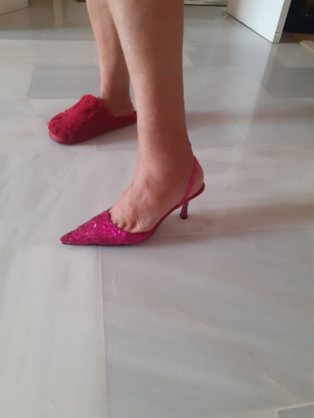 Zapato tacón rosa brillante Tacon 8 cm