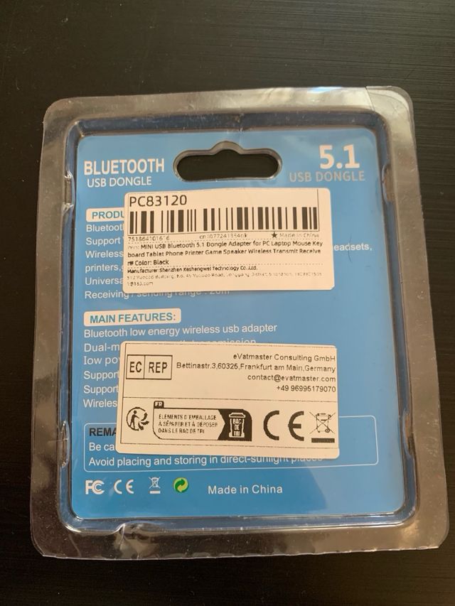Adaptador USB Bluetooth 5.1