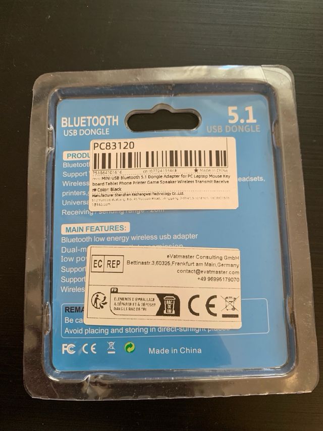 Adaptador USB Bluetooth 5.1