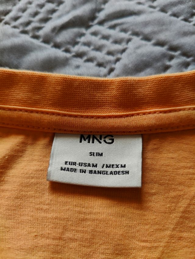 Camiseta Mango Slim  talla M + naranja