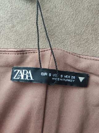 Top Zara corset bustier rosa marrón