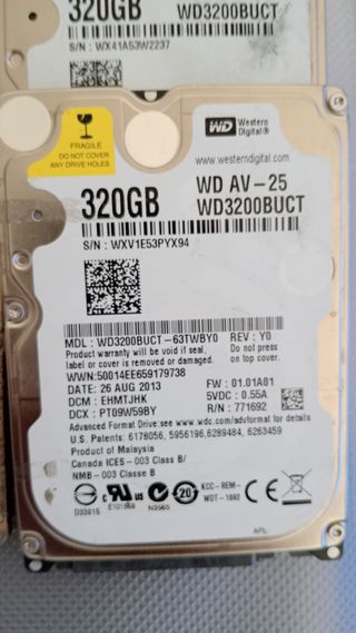 Lote 10 HDD's para Laptop - HGST, Hitachi, Seagate