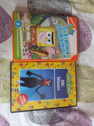 Dvd de Barrio Sésamo y de Bob Esponja