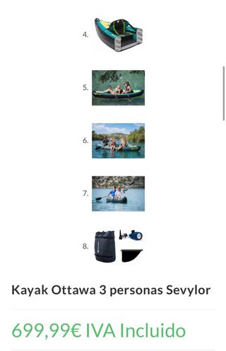 Piragua hinchable Sevylor ottawa 3 plazas.