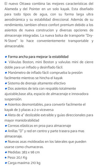 Piragua hinchable Sevylor ottawa 3 plazas.