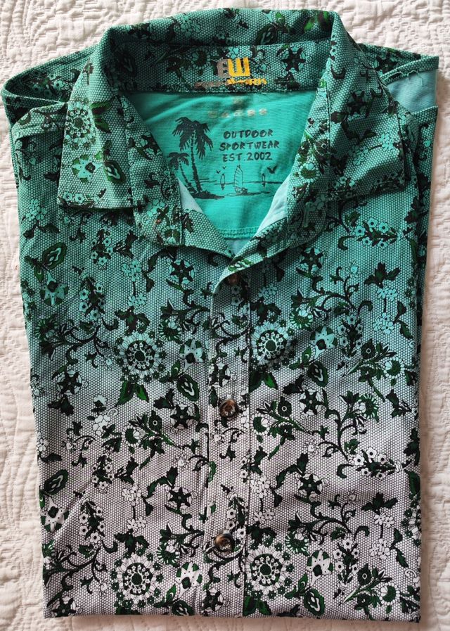 Camisa estampada verde hombre