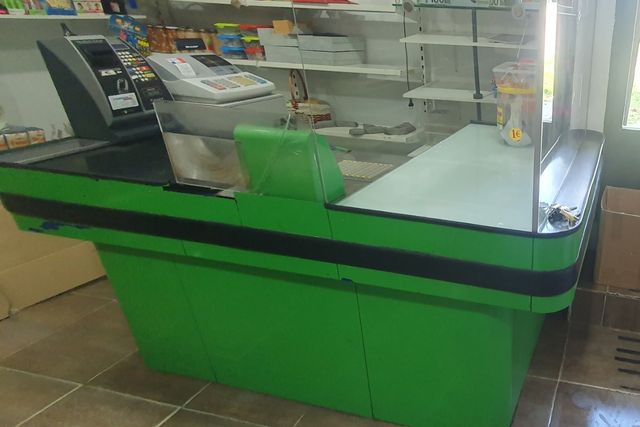 Caja Mostrador supermercado: cinta transportadora