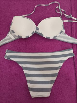 Bikini Sfera rayas azul-blanco