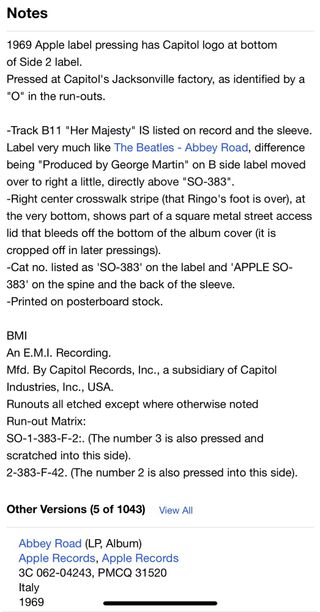 The Beatles Abbey Road Disco Vinilo - SO 383