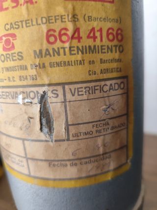 Extintor antiguo de nieve carbónica