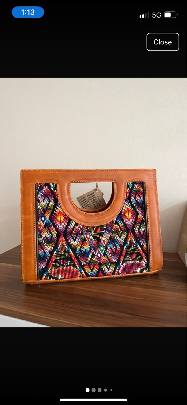 Bolso Piel - Textil Maya