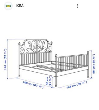 Cama Ikea blanca metal -  Estructura