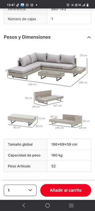 Conjunto de jardín Outsunny