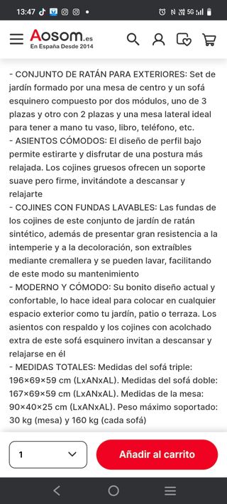Conjunto de jardín Outsunny