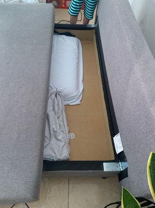 Sofa cama con arcon gris - 2/3 plazas