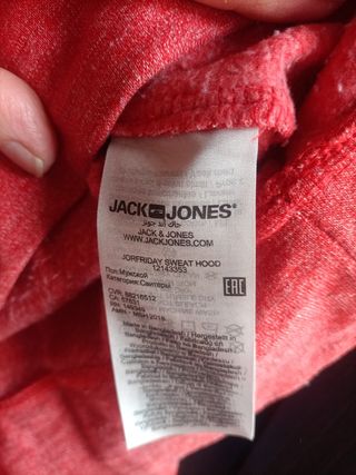 Sudadera Jack & Jones roja con capucha
