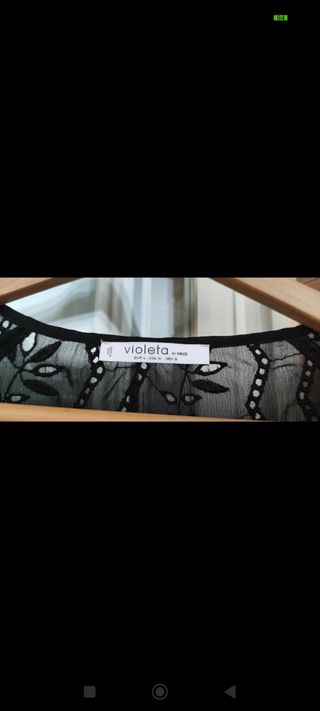 Blusa negra mujer gasa