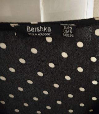 Vestido Bershka lunares blanco-negro - Talla S
