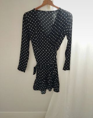 Vestido Bershka lunares blanco-negro - Talla S
