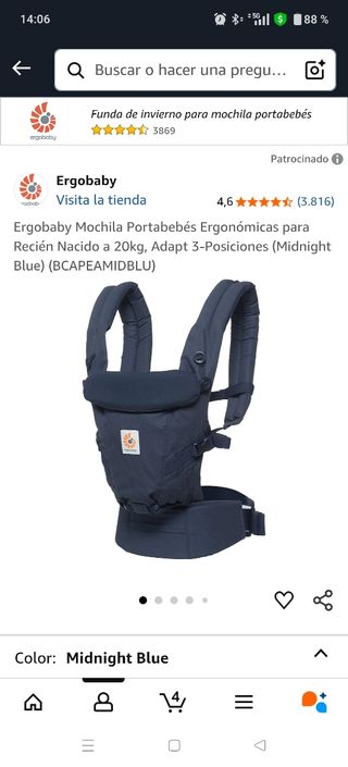 Ergobaby Portabebés Azul