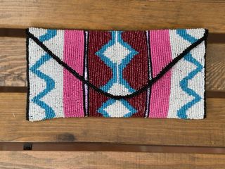 Cartera de mano étnica de pedrería