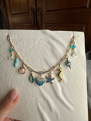 Collana Charms Mare - Oro Turchese
