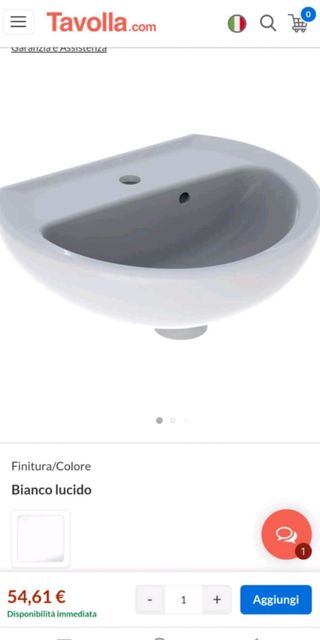 Lavabo Pozzi Ginori bianco nuovo