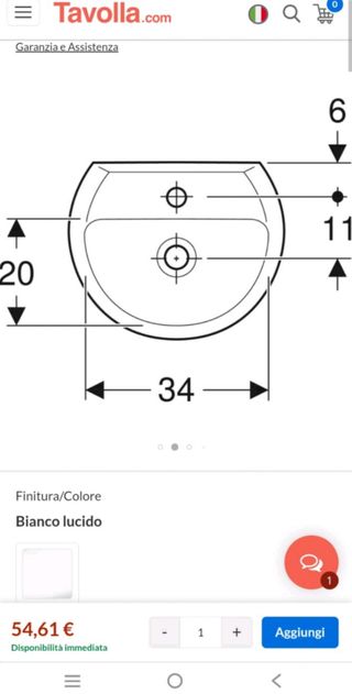 Lavabo Pozzi Ginori bianco nuovo