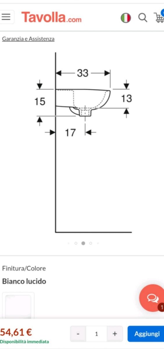 Lavabo Pozzi Ginori bianco nuovo