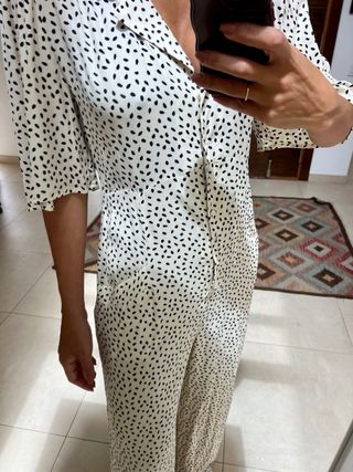 Mono Mango lunares blanco M