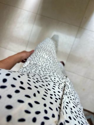 Mono Mango lunares blanco M