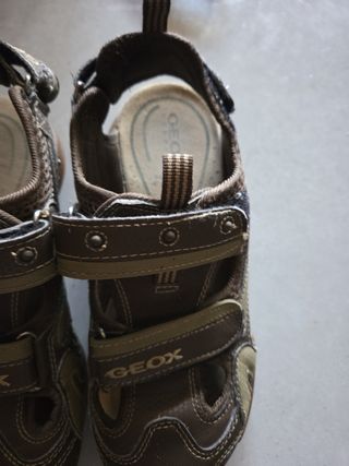Geox ,Sandalias N. 37 ,marrón , piel , nuevas .