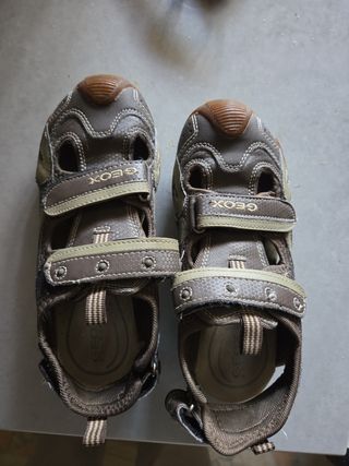 Geox ,Sandalias N. 37 ,marrón , piel , nuevas .