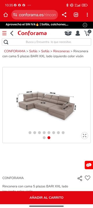 Rinconera 5 plazas con cama
