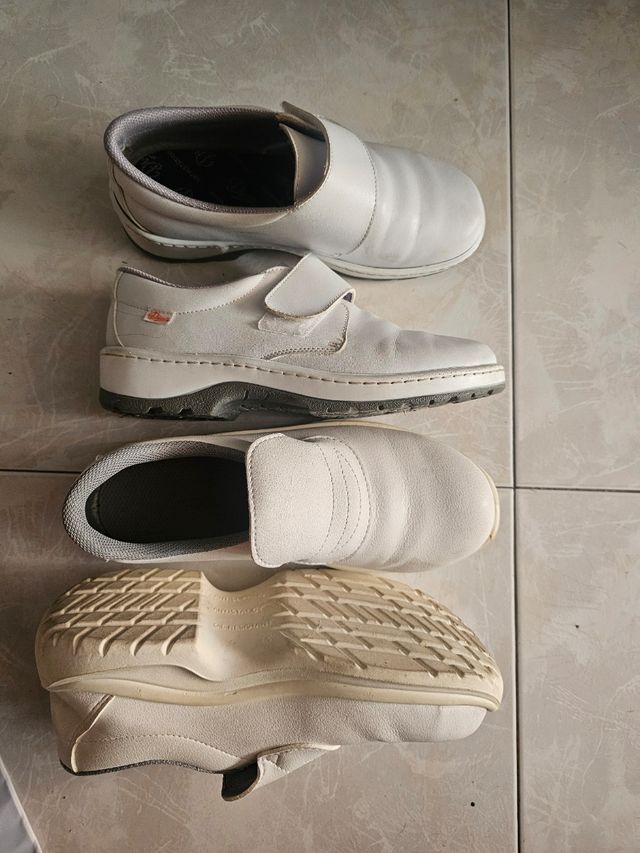 Zapatos seguridad blancos T38 - 2 pares