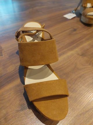 Sandalias cuña marrón - Nº 39