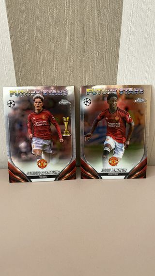 Cromos Topps Chrome - Garnacho & Mainoo