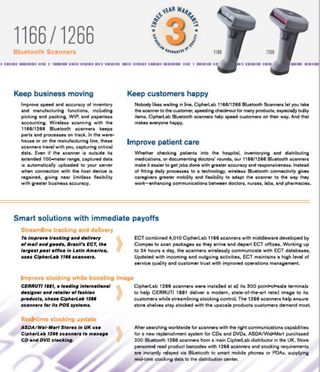 CipherLab 1266 lector Escáner Bluetooth