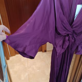 Vestido midi satinado morado Zara